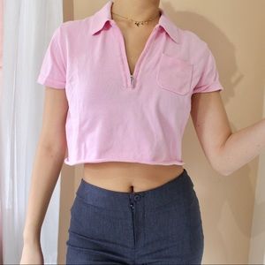 pink quarter zip crop top!